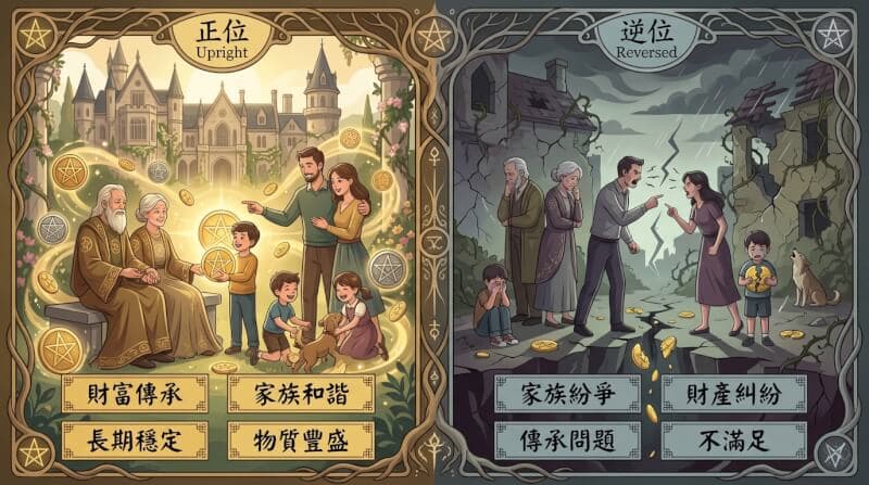 錢幣十正位與逆位對比圖