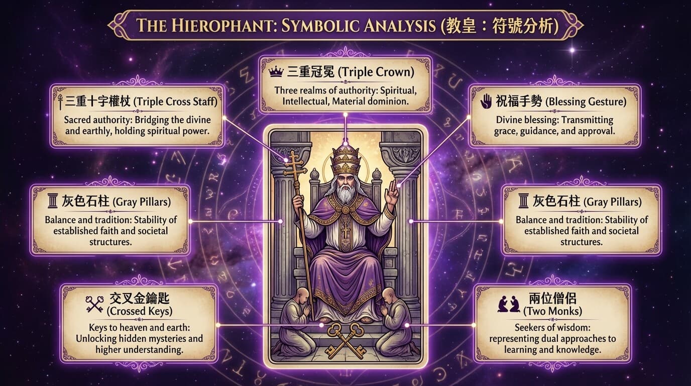 教皇牌象徵元素解析圖