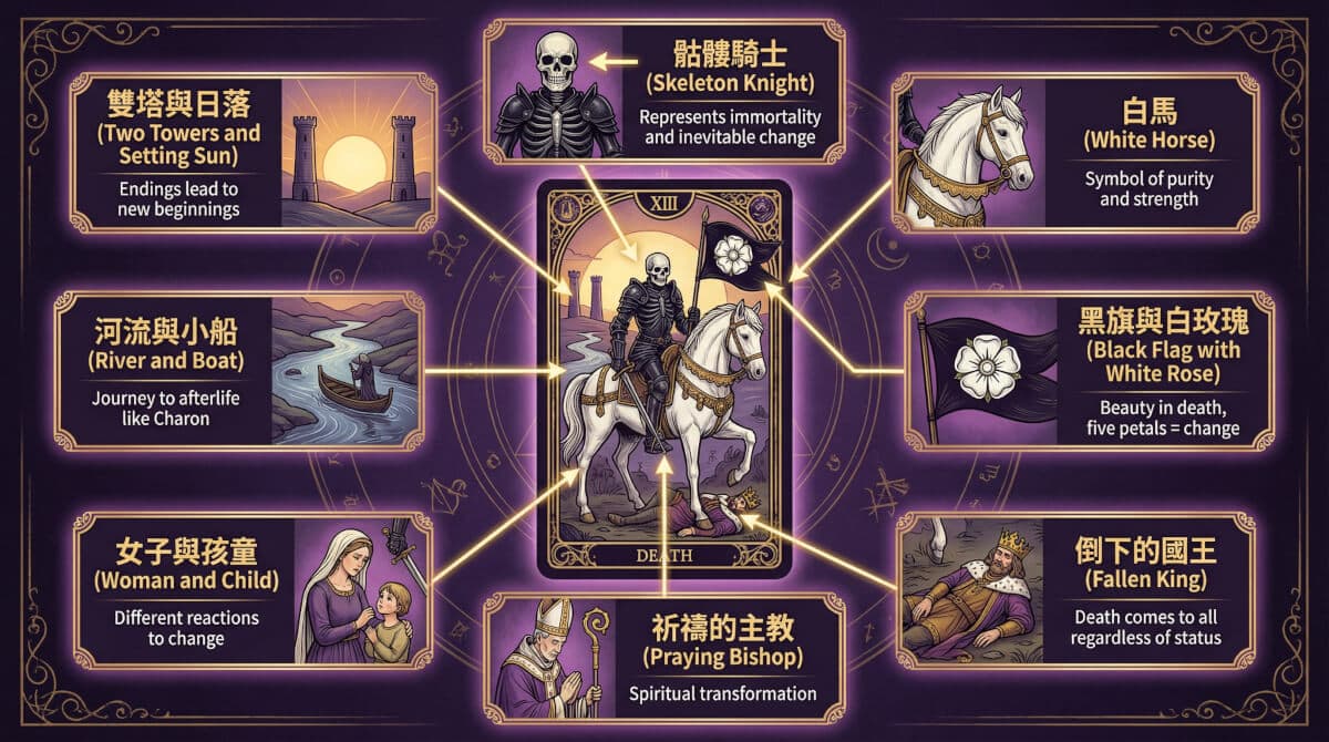 死神牌象徵元素解析圖