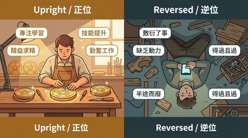 錢幣八正位與逆位對比圖