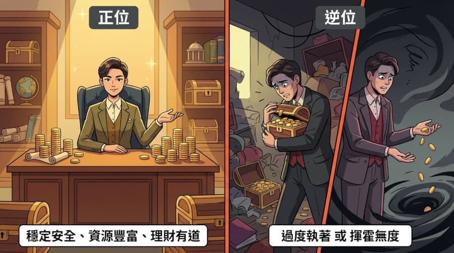 錢幣四正位與逆位對比圖