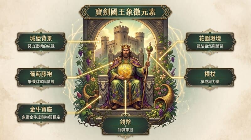 錢幣國王象徵元素解析圖