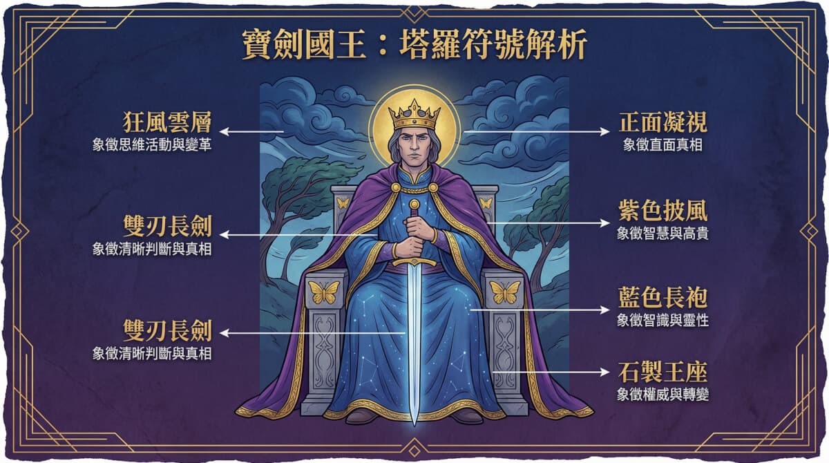 寶劍國王象徵元素解析圖