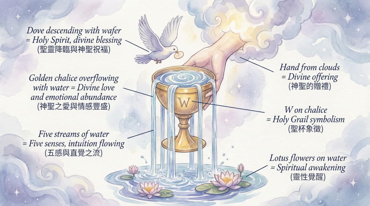 聖杯王牌象徵元素解析圖