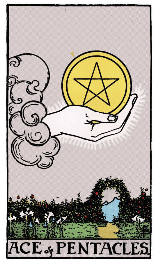 星幣王牌 Ace of Pentacles - 塔羅牌圖像