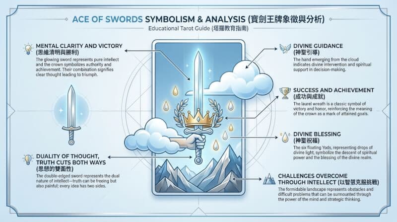 寶劍王牌象徵元素解析圖