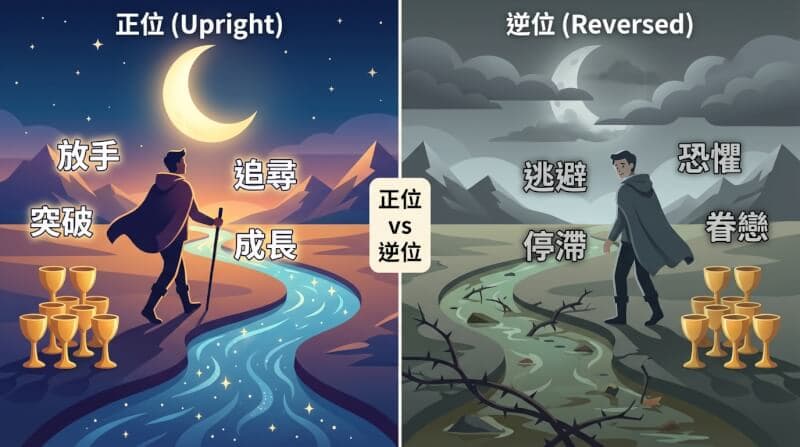 聖杯八正位與逆位對比圖