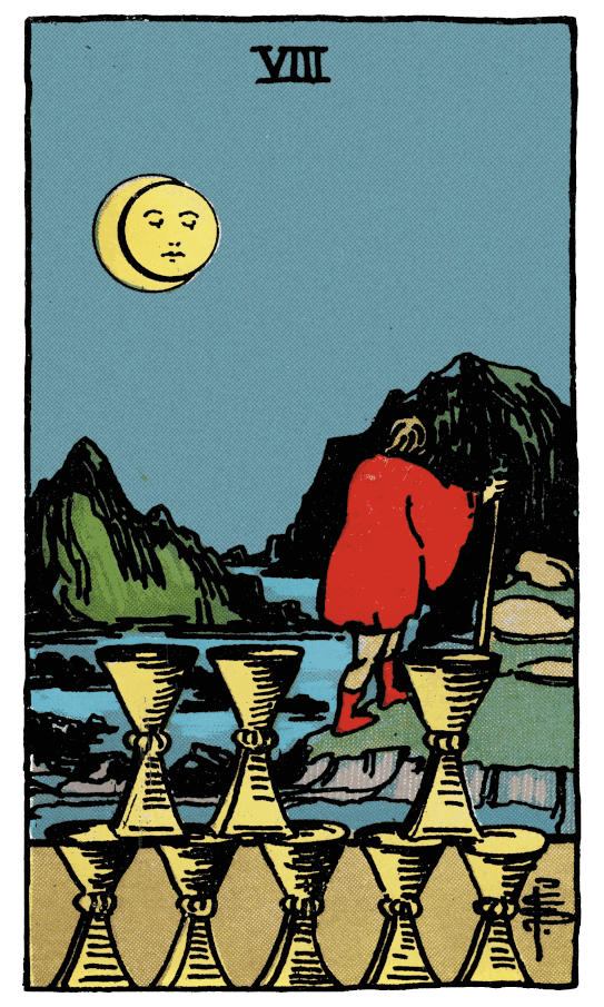 聖杯八 Eight of Cups - 塔羅牌圖像