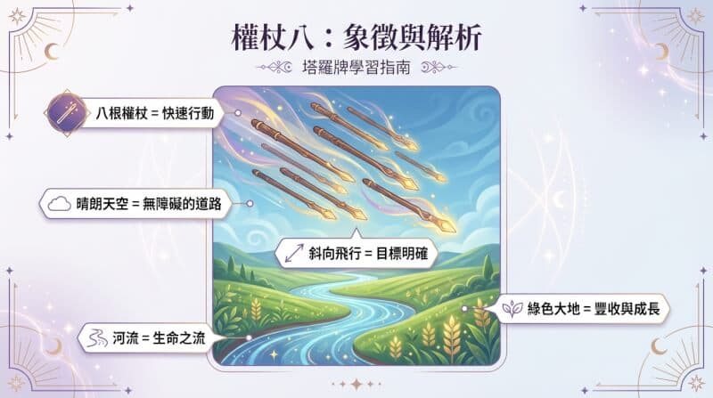 權杖八象徵元素解析圖