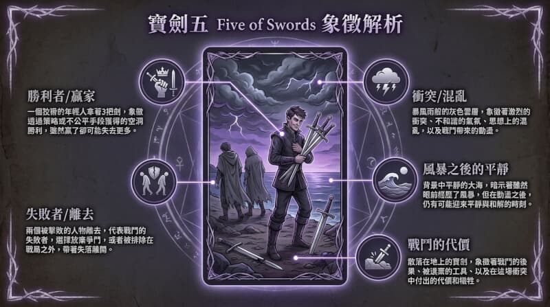 寶劍五象徵元素解析圖