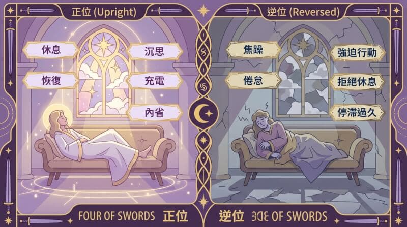 宝剑四正位与逆位对比图