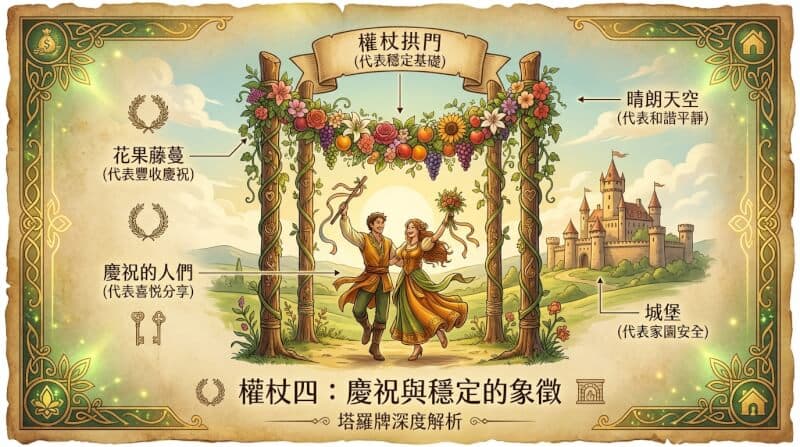 权杖四象征元素解析图