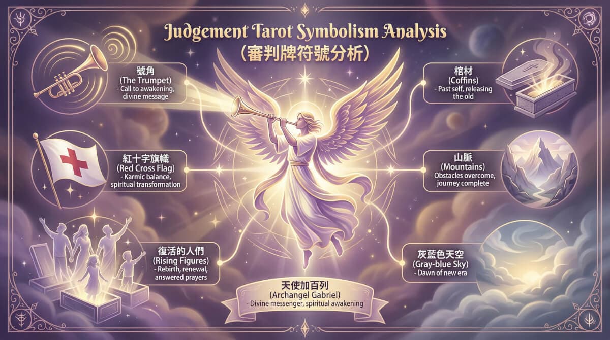 審判牌象徵元素解析圖