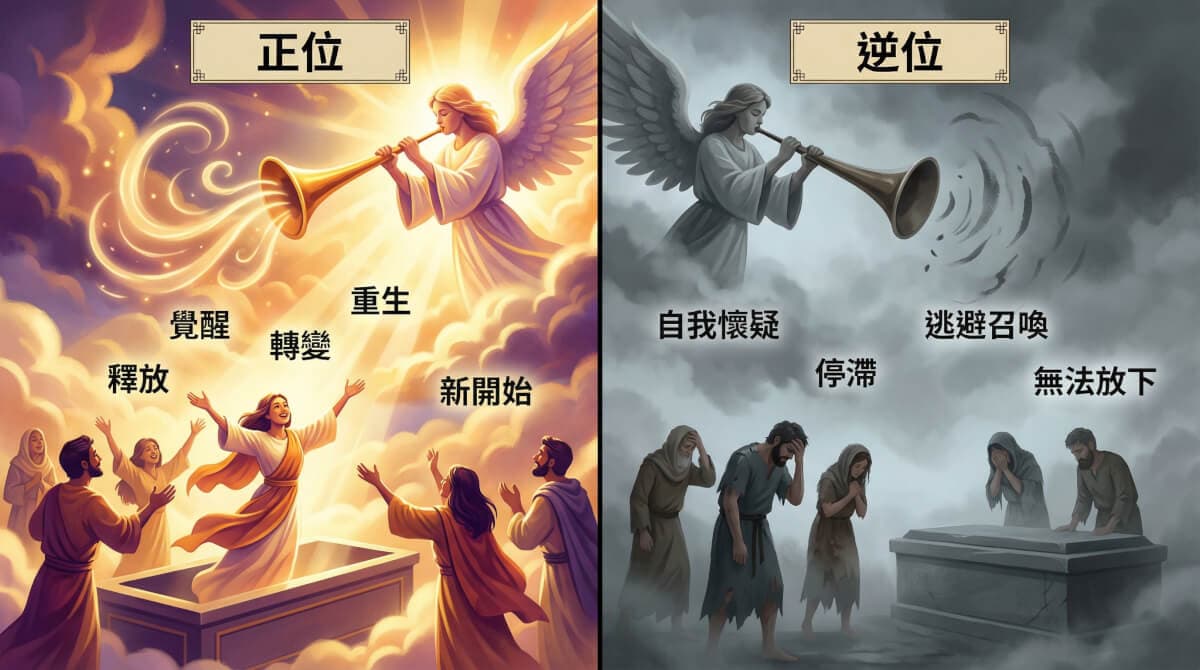 審判牌正位與逆位對比圖