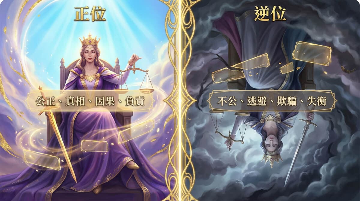 正義牌正位與逆位對比圖