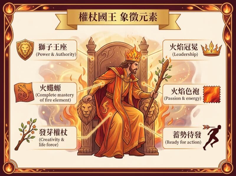 權杖國王象徵元素解析圖