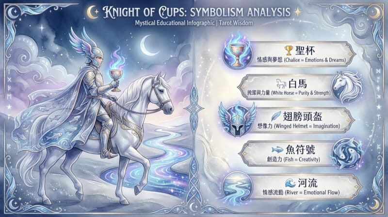 聖杯騎士象徵元素解析圖