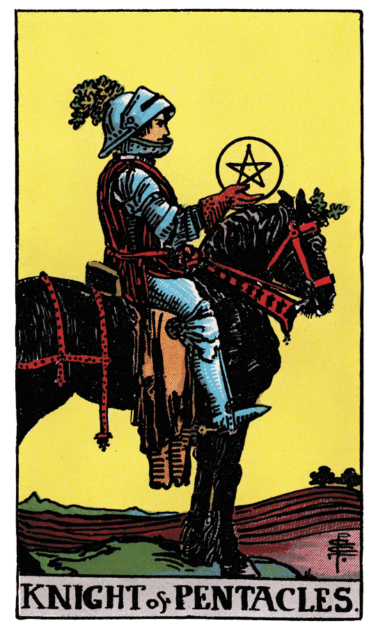 星幣騎士 Knight of Pentacles - 塔羅牌圖像