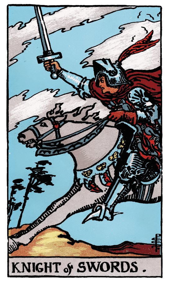寶劍騎士 Knight of Swords - 塔羅牌圖像