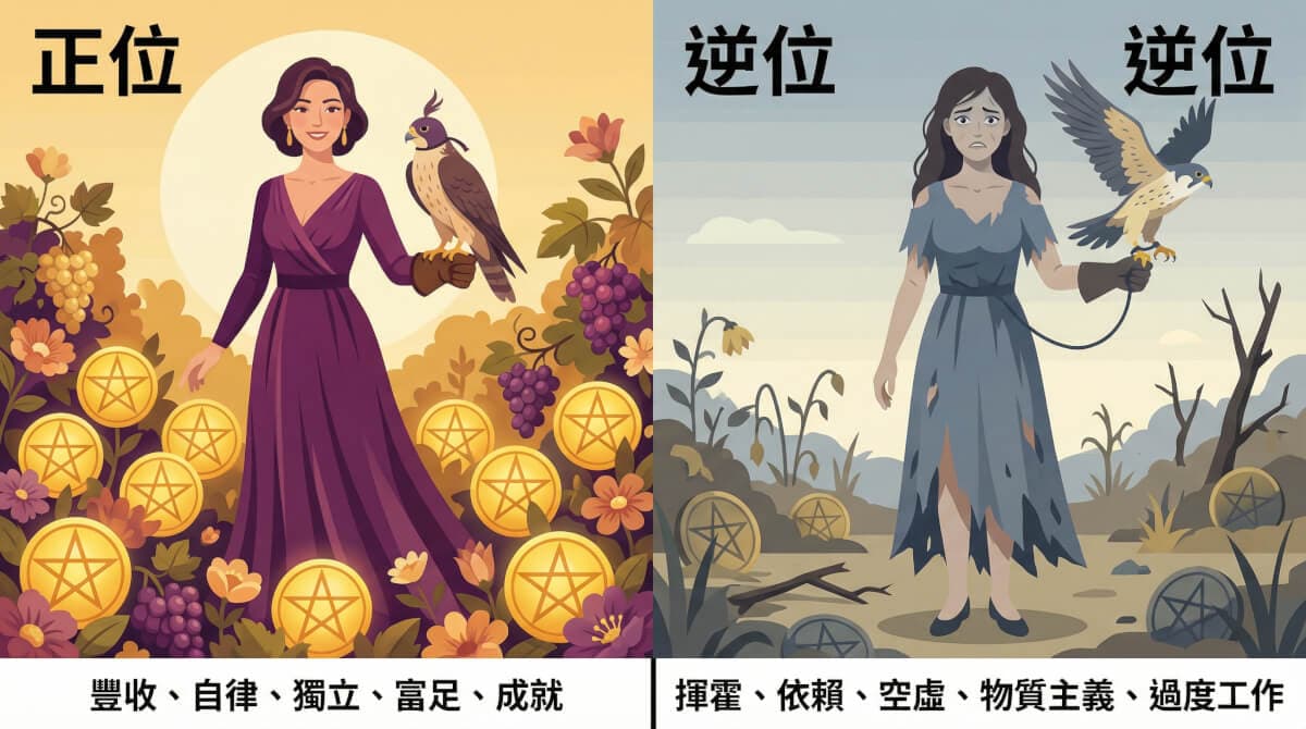 錢幣九正位與逆位對比圖