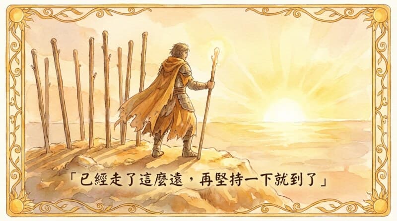 權杖九結語配圖 - 堅持到底