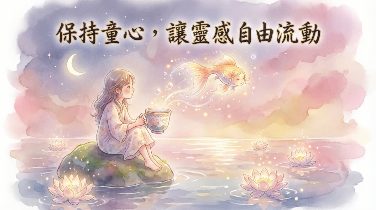 聖杯侍者結語配圖 - 保持童心讓靈感自由流動