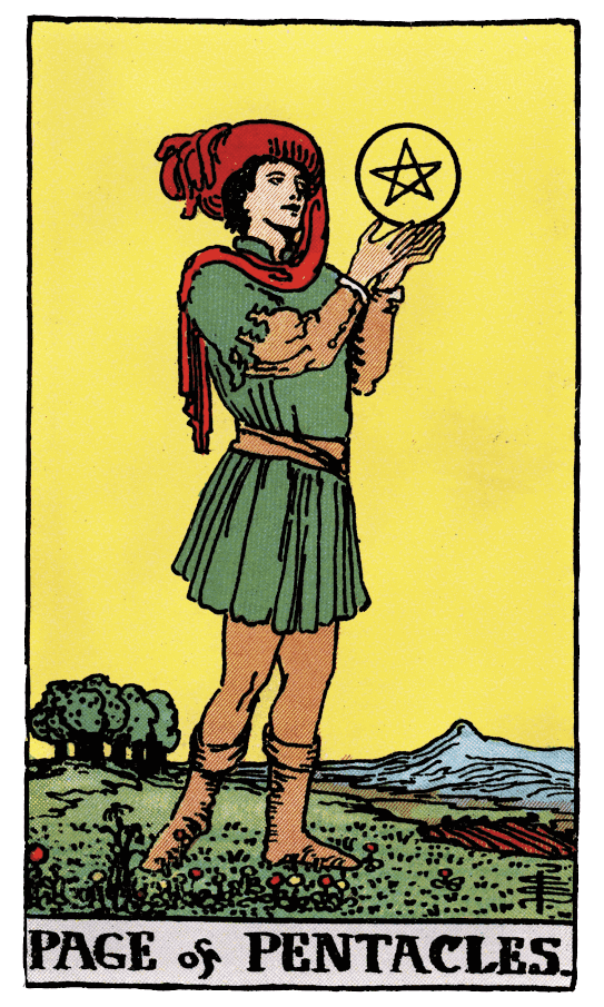 星幣侍者 Page of Pentacles - 塔羅牌圖像