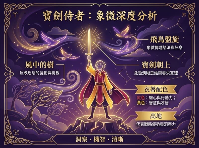 寶劍侍者象徵元素解析圖