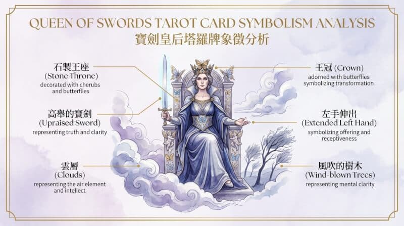 寶劍皇后象徵元素解析圖