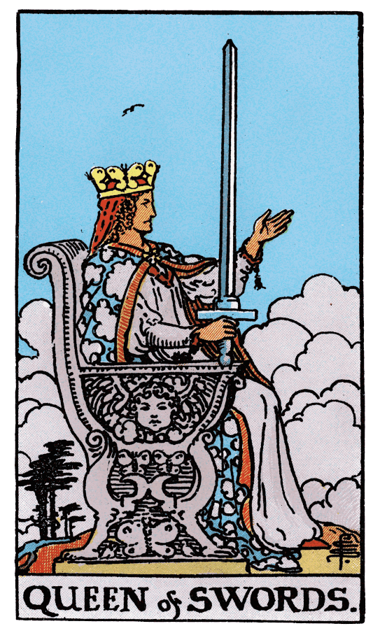 寶劍皇后 Queen of Swords - 塔羅牌圖像