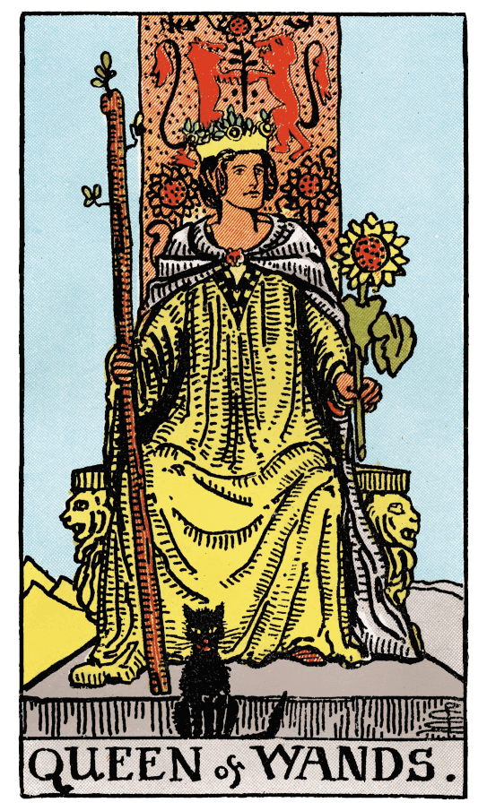 權杖皇后 Queen of Wands - 塔羅牌圖像