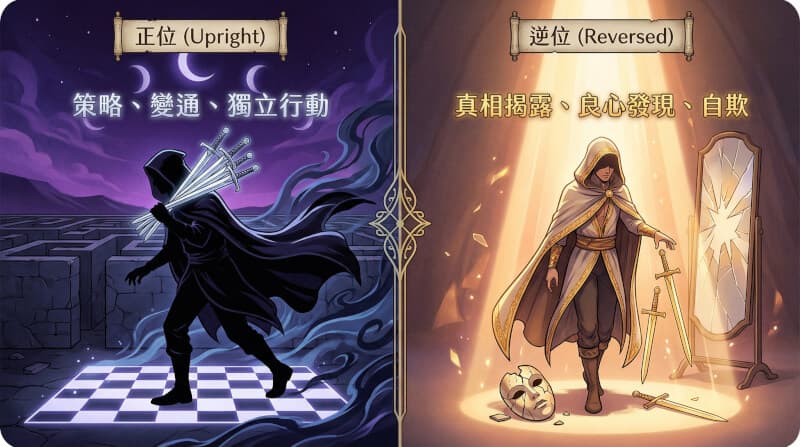 宝剑七正位与逆位对比图