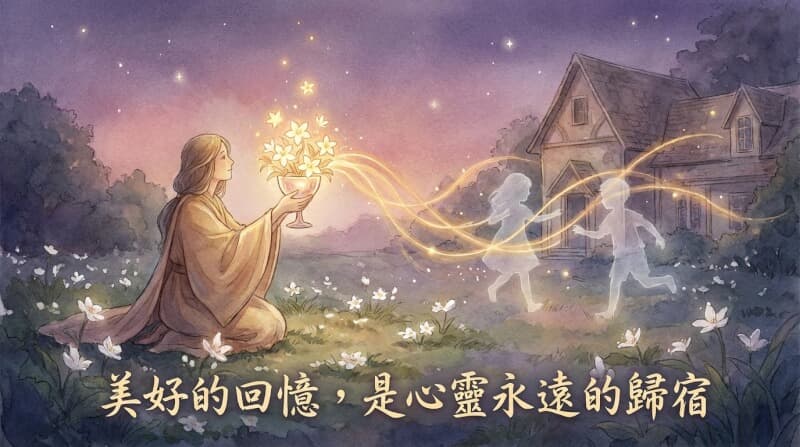 聖杯六結語配圖 - 回憶是心靈的歸宿