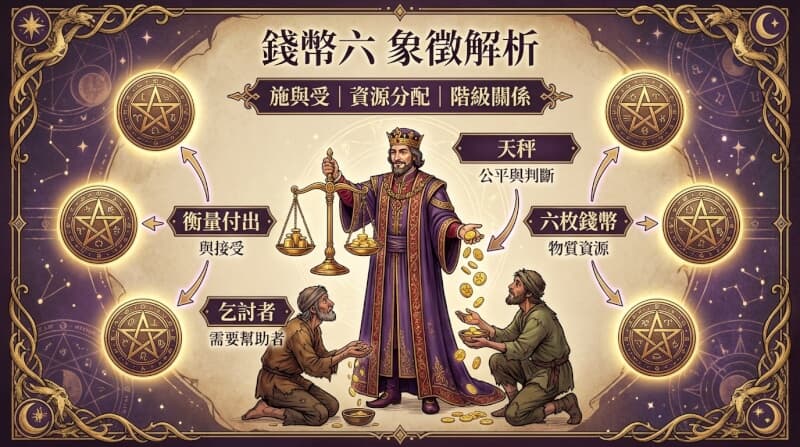 錢幣六象徵元素解析圖
