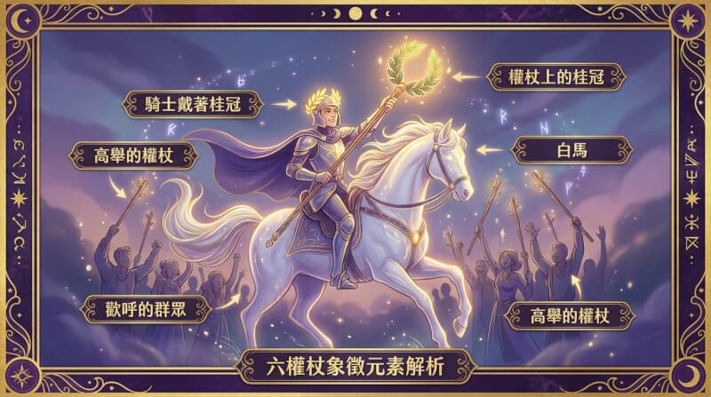 权杖六象征元素解析图