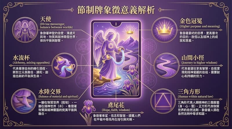 節制牌象徵元素解析圖