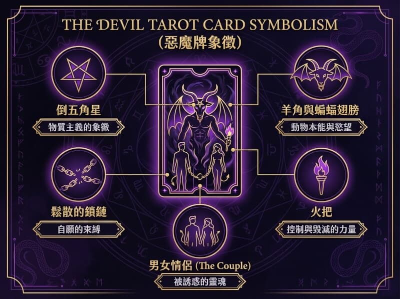 恶魔牌象征元素解析图