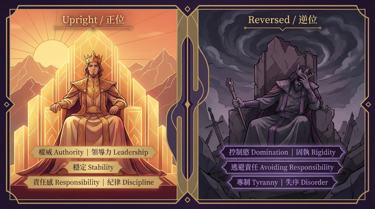 皇帝牌正位与逆位对比图