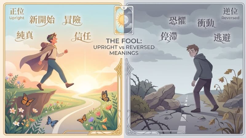 愚人牌正位與逆位對比圖