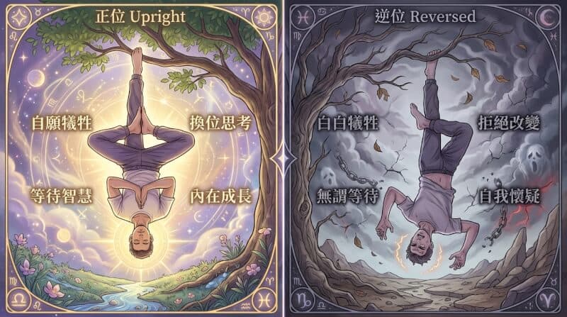 吊人牌正位与逆位对比图