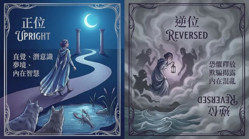 月亮牌正位与逆位对比图