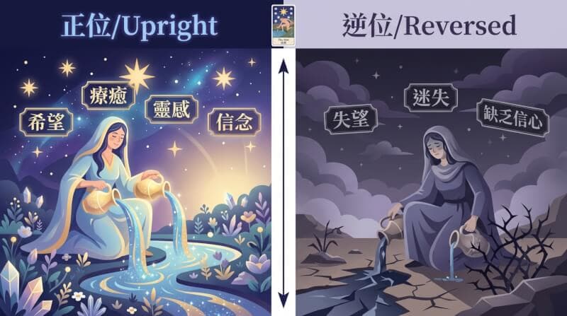 星星牌正位與逆位對比圖