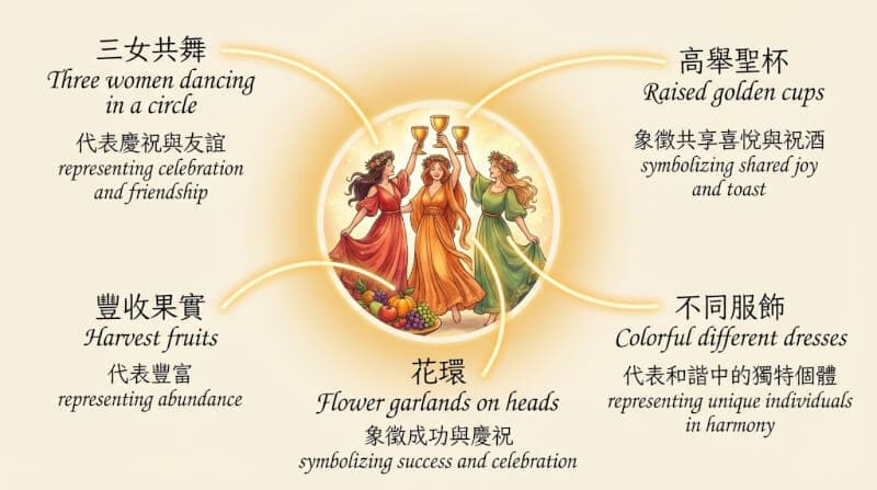 圣杯三象征元素解析图