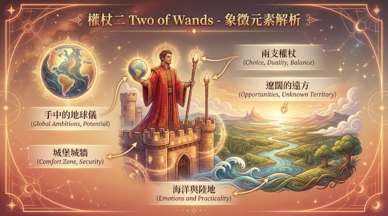 权杖二象征元素解析图