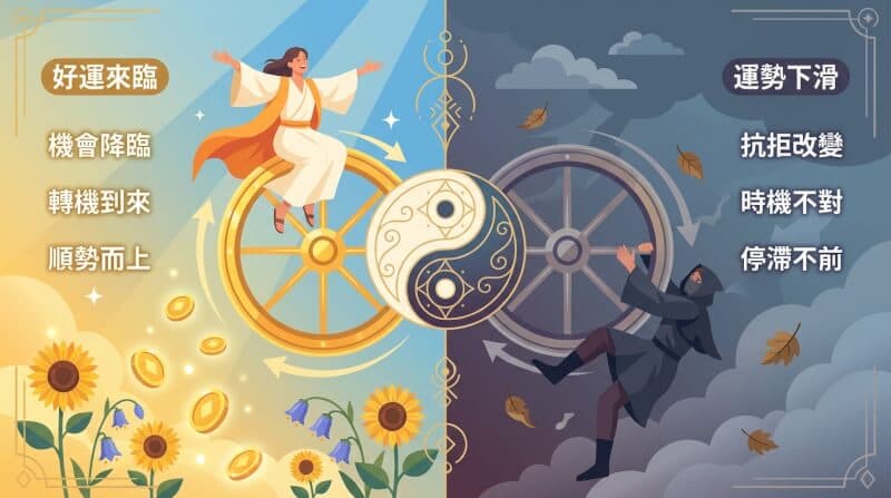 命運之輪正位與逆位對比圖